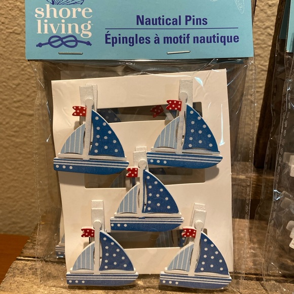 Sailboat Clips & Starfish Clips, Nautical Decorative Wood Clips, Nautical Clips - Picture 7 of 16